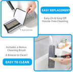 4 in 1 Window Squeegee Cleaner Set,Long Squeegee for Window Cleaning with 81" Adjustable Extendable Pole,Professional Long-Handled Window Washing Kit for Home,Outdoor Windows, Glass, Floor