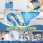 Drain Cleaner Powder, Powerful Drain Clog Remover, Sink and Drains cleaner to Dissolve Clogs, Drains Opener Removes Hair, Grease, Soap Scum and Food Residue, Safe for Pipes and Septic Systems