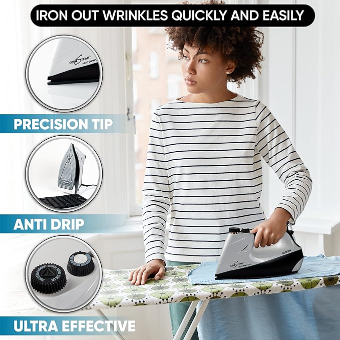 Next Generation Iron - Powerful Steam with Built-in Boiler - No Temperature Setting for All Fabrics - Experience Professional-Quality Ironing