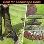 Colwelt Manual Edger Lawn Tool 40-inch, Half Moon Edger Chopper Lawn Tool with V-Shape Serrated Blade, Solid Steel Lawn Edger Tool with Soft T-Grip, Garden Edger for Sidewalk, Grass, Yard, Landscape