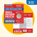 MaxPatch® 4 in. x 4 in. Solid Metal Self-Adhesive Wall Repair Patch (3-Pack) – Durable Galvanized Metal, Easy Application for Drywall, Plaster, and Ceiling Repairs