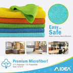 AIDEA Microfiber Cleaning Cloth, 5PK, Soft Absorbent Rags, Microfiber Towels for Cars, Kitchen Towels, Dusting Cloth for Home, Window, Cleaning Supplies, 12"×12"