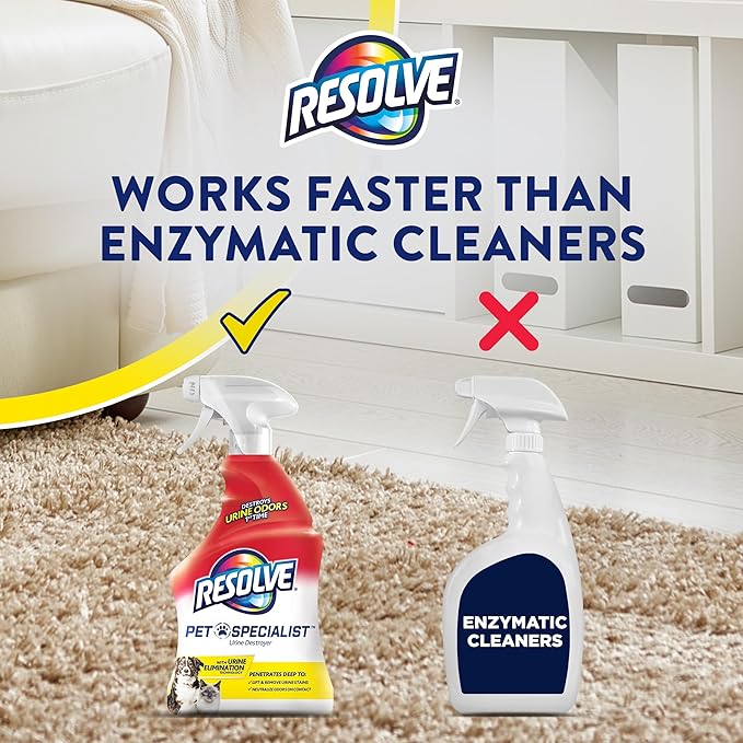 Resolve Pet Specialist Urine Destroyer Spray – Pet Stain & Odor Remover, Carpet Cleaner Solution for Cat and Dog Urine, 22 Fl Oz