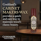 Goddard's Cabinet Makers Wax Spray, Wood Furniture Polish, Conditioner and Dust Cleaner with Bees Wax and Lemon Oil, Shine & Stain Protection, 12 oz