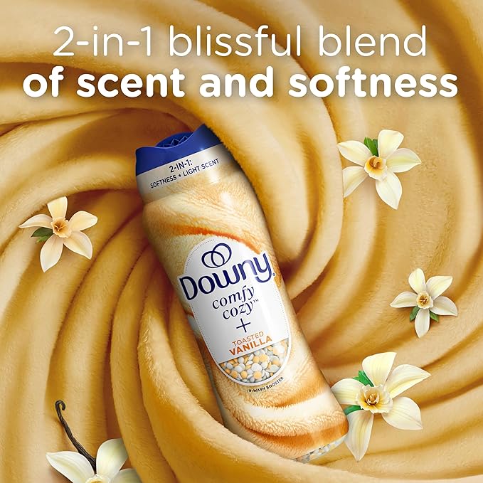 Downy Blends In-Wash Laundry Scent Booster Beads, Toasted Vanilla Scent, 25.6 OZ, Fabric Sottener Beads and Freshness
