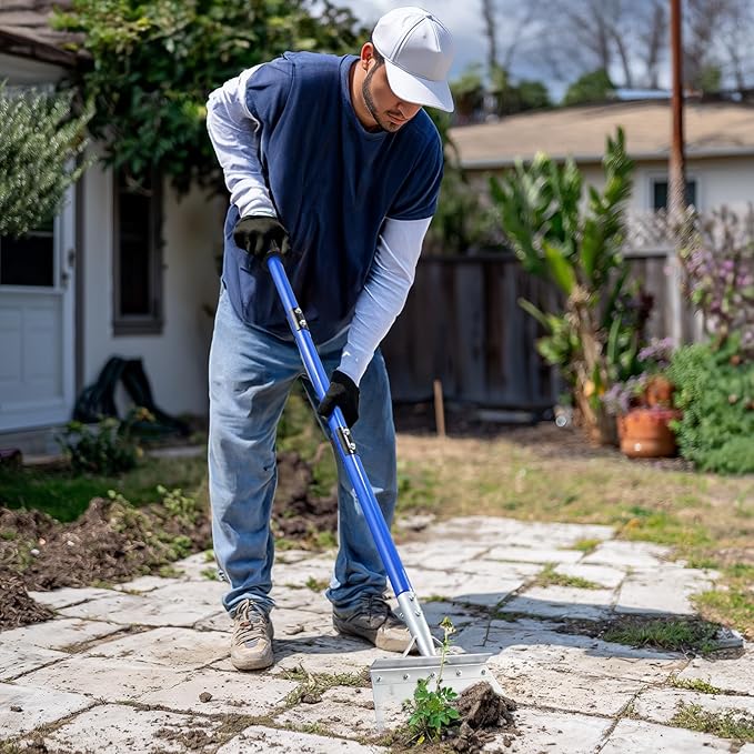 Heavy Duty Snow Shovel with 52" Adjustable Handle - Multifunctional Ice Scraper & Garden Tool, Steel Blade for Snow Removal, Driveway & Sidewalk Cleaning - Ergonomic Design (All Seasons)