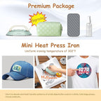 Newbealer Travel Iron with Global Voltage, 100-240V Mini Dry Iron for Clothes (No Steam), Max 300W, 60s Heat Up, 302℉ Non-Stick Ceramic Soleplate, 0.8lbs Ultra-Lightweight (Green)