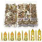 420 Pcs Self Drilling Drywall Anchors with Screws Kit, 2 Sizes Anchors and 3 Sizes Expansion Screws Kit with a Storage Box, Zinc Plated Steel Wall Anchor Screw No Drilling Required