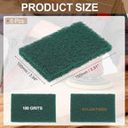 uxcell 5Pcs Scrubber Scouring Pad, 5.9 x 3.9 Inch 180 Grits Drill Power Brush Rectangle Scrub Pads Discs Polishing Pad for Household Furniture Automotive Cleaning, Green