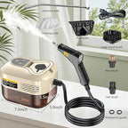 Handheld Steam Cleaner, Portable Steamer for Cleaning with 9pcs Accessories, 6-Level Adjustable Handle, 12s Heat-Up, 1200ml Tank, Steam Cleaner for Home,Dirt,Grout,Tile,Floor,Couch and Car (Khaki)