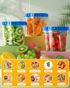 BiuLeon 12 Pack-24 oz Freezer Storage Containers, Plastic Food Storage Containers with Twist Top Lids, BPA Free and Reusable Soup Containers with Lids, Leakproof/Microwave/Dishwasher Safe