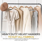 Techzoo 50 Pack New Premium Quality Velvet Hangers Ultra Thin Non Slip Adult Felt Space Saving Hangers for Closet Heavy Duty Coat Pants Jackets Dress Hangers 360° Swivel Hook Hold Upto 10 lbs Bronze