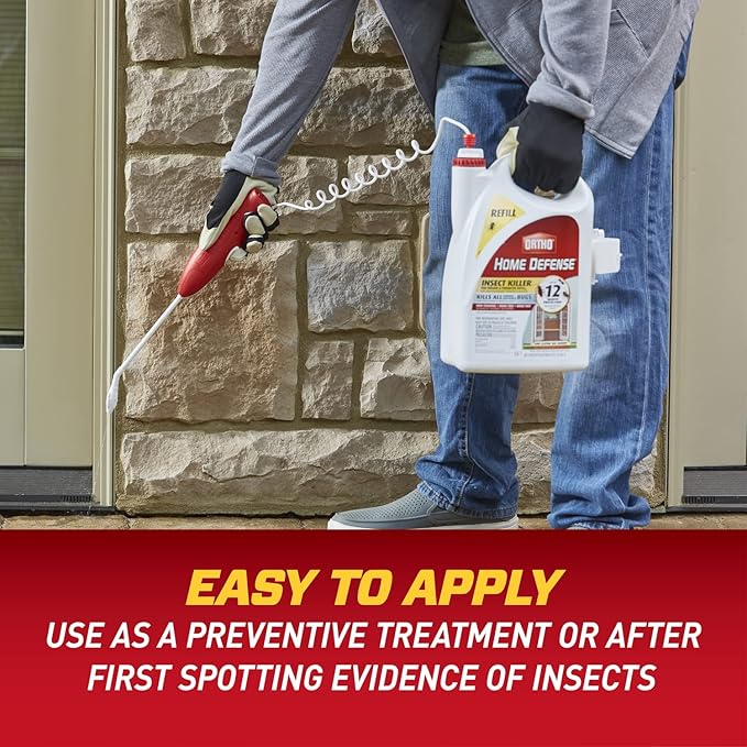 Ortho Home Defense Insect Killer for Indoor & Perimeter2 and Refill Bundle: Long Lasting Bug Barrier, Kills Ants, Roaches, Spiders, 1 gal.