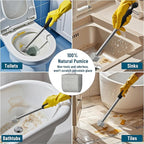 Pumice Stone for Toilet Cleaning,16.14In Extra Long Handle Toilet Pumice Stone Toilet Bowl Cleaner Brush Toilet Scrubber for Toilets Bathtubs Grills Sinks(Black)