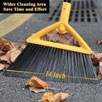Heavy Duty Broom Outdoor and Indoor, 4 Pack Upgraded Commercial Angle Brooms, Perfect Yellow Broom of House, Kitchen, Garage, Courtyard