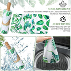 36 Count Reusable Cleaning Cloths Washable Cotton Kitchen Towels for Home(Leaves Style,Green)
