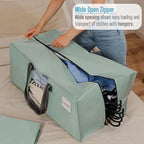 VENO 2 Pack Moving Bags for College, Heavy-Duty Storage Totes, Moving Boxes and Wardrobe Packing Supplies Alternative - Extra Large Durable Laundry Bags for Clothes (Shiny Light Green, 2 Pack)