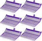 Lasnten 6 Pcs Manure Fork Head Bulk 18 Tines Pitch Fork Replacement Head with Screws and Nuts Durable Stable ABS Plastic Pitchfork for Horse Stall Picking up Manure(Purple)