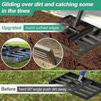 COCONUT Lawn Leveling Rake, 17x10 Heavy Duty Metal Head with Stainless Steel Grip, Adjustable Handle Dirt Ground Level Tool for Yard Garden (72 Inch)