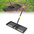 Lawn Leveling Rake, Heavy Duty 30"x10" Ground Leveler with 6FT Adjustable Handle for Yard Garden Lawn Leveling, Soil Sand Spreading Dirt Top Dressing
