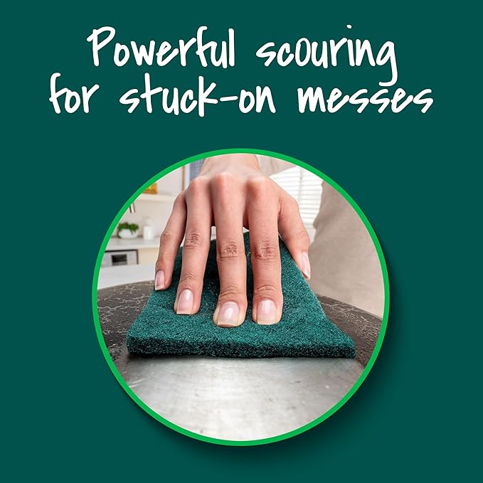 Scotch-Brite Heavy Duty Scour Pads, 24 Scouring Pads, Green Scrub Pads, Scouring Pad, Scrub Pads for Dishes, Best for the Kitchen, Garage and Outdoors