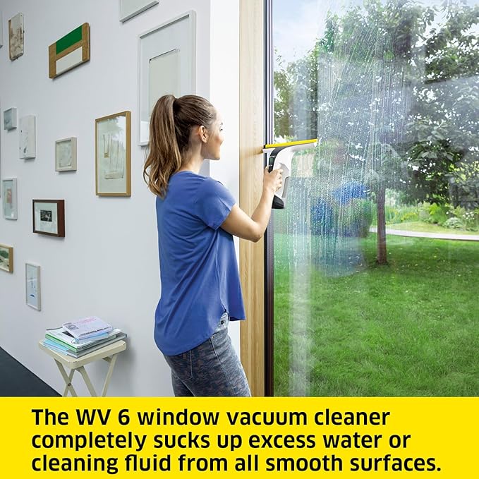 Kärcher WV 6 Electric Window Vacuum Squeegee 11" - Cleans Showers, Mirrors, Glass, and Countertops - Electric Squeegee