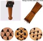 Dseap Accordian Wall Hanger: 16” High Wooden Wall Expandable Coat Rack, Hat Rack Holder, Accordion Hook for Baseball Caps, Coats, Mugs, 14 Peg Hooks, Brown