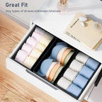 DIMJ Drawer Organizer Clothes - Underwear Organizer Small Sock Organizer Closet Organizers and Storage Box Dresser Drawer Dividers for Baby Clothes,Bra,Socks, Belt, Tie, Set of 12, Black