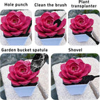 5Pcs Mini Succulent Tools Set, Plastic Garden Hand Tools Kit for Indoor Plant Care, Succulent Bonsai Miniature Garden Tool Set,Small Gardening Tools for Transplanting Digging Planting, Black