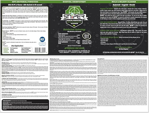 SNiPER Hospital Disinfectant, Odor Eliminator & All-Purpose Cleaner, 32 Ounce Spray and 1 Gallon Bottle Set