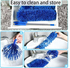 Duster, Microfiber Dusters with 2 Handle Sets, Durable 15-100 Inches Long Telescopic Rod, Washable, Feather Dusters for Cleaning Cobweb and Ceilings Fans, 5 Pack (Blue)