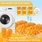 Reusable Duster Refill Compatible with Swiffer Duster Kit - Pet Heavy Duty Duster Refills Fit for Swiffer Extended Handle Duster - Microfiber 360 Duster Refills for Dusting Cleaning, 6 Pack