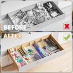 Yieach 4 Pack 3.2 Inch Shallow Acrylic Drawer Dividers for Clothes,Expandable Deep Dresser Dividers From 15 to 21'',Adjustable Drawer Separators for Dresser,Nursery and Baby Clothing,Sock,Underwear