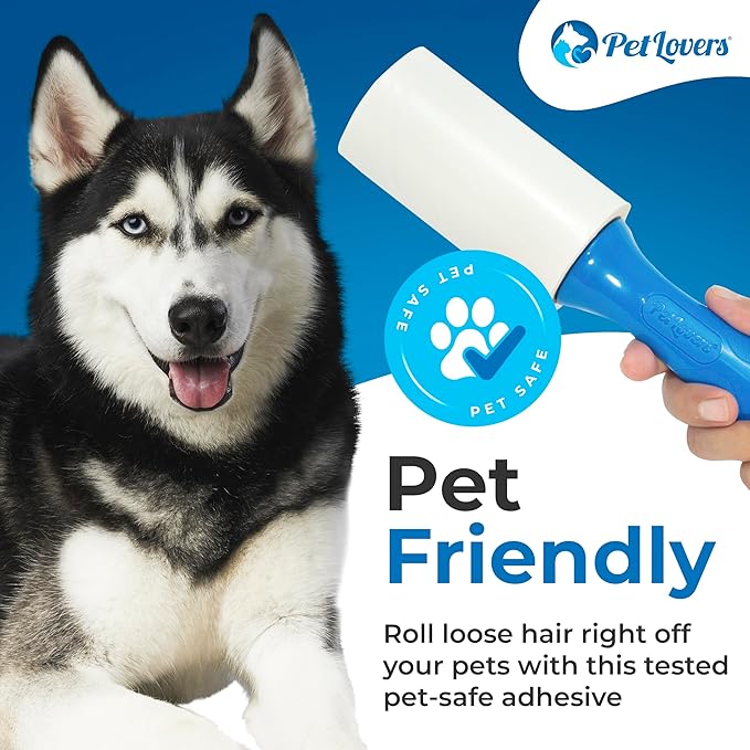 PetLovers Extra Sticky Lint Roller Mega Value Set for Pet Hair Removal, Dog and Cat Lint Remover, 10 Pack 1,000 Sheets