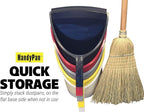 HandyPan Heavy Duty Dustpan, Black - Large Dust Pan Made in the USA with Tight Seal Lip to Keep Dust, Dirt, Debris In-Great for Home, Shop, Garage, Use-Stackable, Standing Dustpan for Wet or Dry Tasks