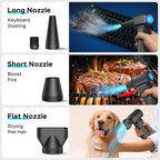 Compressed Air Duster,200000RPM Electric Portable Air Duster,Stepless Speed Mini Blower,No Canned Dust Blower,Rechargeable Cordless Jet Fan for Computer Keyboard Car Cleaning,Dry,Inflation-Black