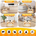 Flea Trap for Inside Your Home - 6 Bulbs & 8 Sticky Glue Boards for Bed Bug Control, Flying Insects Killer, Trap Pest Control for Bugs Gnats Moths Indoor and Outdoor（Off-White）