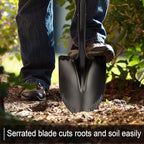 Heavy Duty Shovel, 58 Inches, Black, High Carbon Steel, Fiberglass Handle, Modern Style