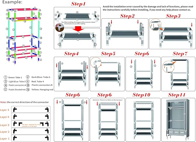 Portable Clothes Closet Rolling Door Wardrobe with Hanging Rack Non-Woven Fabric Storage Organizer with Three Drawer Boxes No-Tool Assembly - 35.4 x 17.7 x 67.0 ‘’ (Gray)