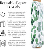 The Useless Brand Reusable Paper Towels Roll | 12 Eco Friendly Washable Cotton Flannel Towels w/Cardboard Roll | Zero Waste & Sustainable | Fits on All Holders (Cactus, 12 Towels)