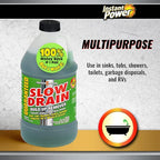 Instant Power Slow Drain Build Up Remover – Prevents Clogs, Ends Slow Drains for Sinks,Tubs, Showers, Toilets, Disposals, RVs, 2 Liters