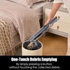 Handheld Vacuum Cordless, Lightweight 1.4lb with Powerful Suction, Charging Dock, Single Touch Empty and Detachable Dust Cup (Frosted Silver)