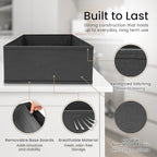 Reli. Drawer Organizer Clothes (14 Pack) | Dresser Organizer for Clothing | Drawer Bins for Bras, Nursery, Baby Clothes, Underwear, Socks | Foldable Fabric Dresser Storage Dividers (Gray)