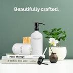 Vine Creations White Glass Soap Dispenser Set, Dish Soap and Hand Soap Dispenser Set with Stainless Steel Pump, 16 oz Glass Dispensers for Kitchen or Bathroom Decor (Matte White Bottle/Matte Black)