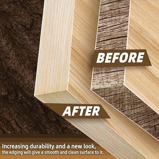 GSCIT Club Oak Edge Banding, 1 1/2 inch x 500ft roll of Veneer Edge Banding Preglued Flexible, Wood Tape Banding for Repair Furniture