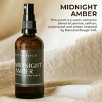 River Birch Luxury Linen and Room Spray - Midnight Amber Home Signature Scent - Room Fragrance Spray - Fragrant Fresh Linen Air Freshener For Bedding - Handmade in Texas - 4 oz Glass Amber Bottle