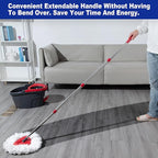Mop Handle Compatible with Ocedar EasyWring Buctke, Spin Mop Replacement Handle & Base Compatible with O Cedar, 4-Section Mop Stick Pole & Base Compatible with O-Cedar Mop System