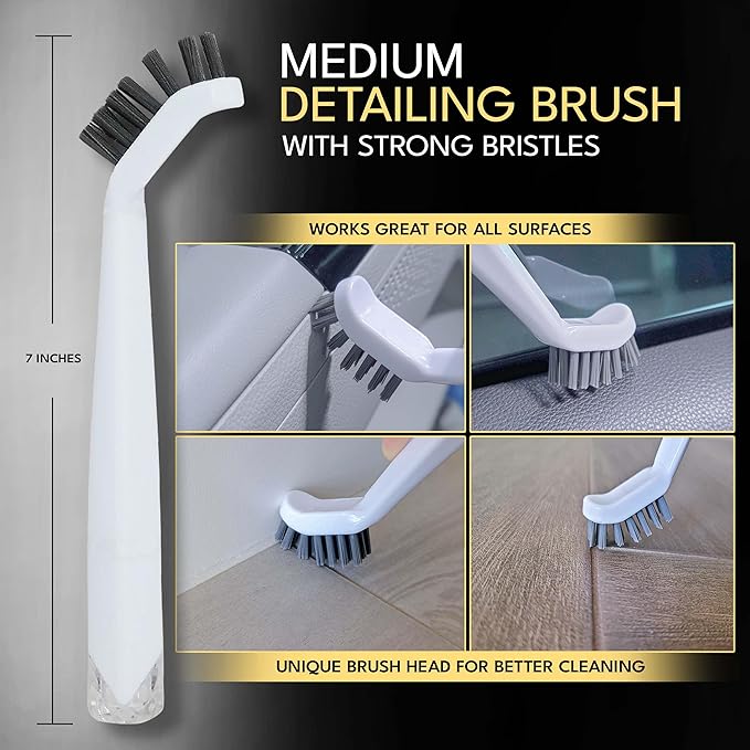 Grout Cleaning Brush Set (4 Pcs) Heavy Duty Hand Grout Scrub Brush & Detail Cleaning Brush Set for Baseboards,Floor, Corners, Shower, Bath Tub & Tiles