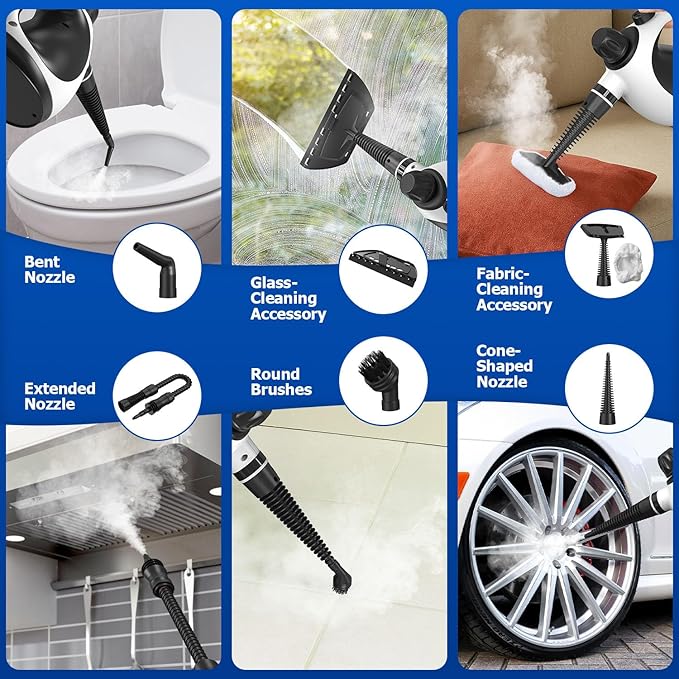 Handheld Steam Cleaner - High Pressure Steam Cleaner for Home, Multi-functional Cleaning Tools for Kitchen, Bathroom, Couch, Car. Portable Steamer Makes Housework Easier.