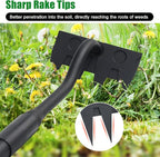 Weed Puller Tool, Garden Weeding Rake Tools with Detachable Long Handle, 56 inch Weed Remover Gardening Hand Tool for Lawn, Yard, atio and Backyard (4 Tines)